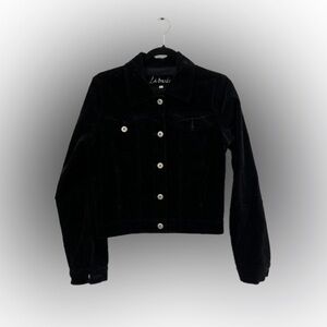 Black Corduroy Denim Jacket Sz L